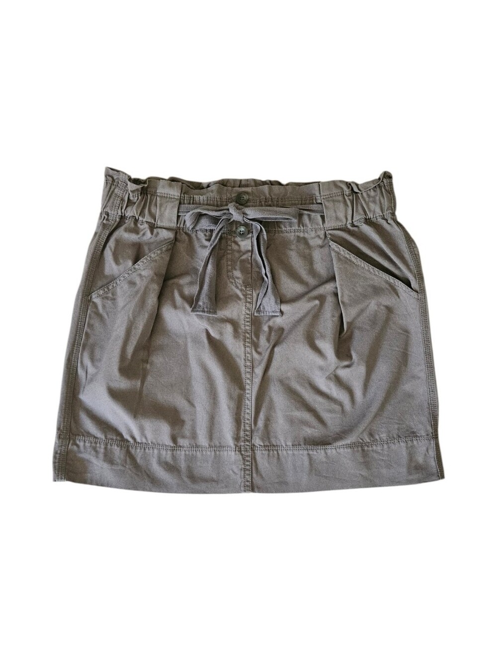 Old Navy Skirt Elastic Waist Pockets Front Tie Women's Medium Gray